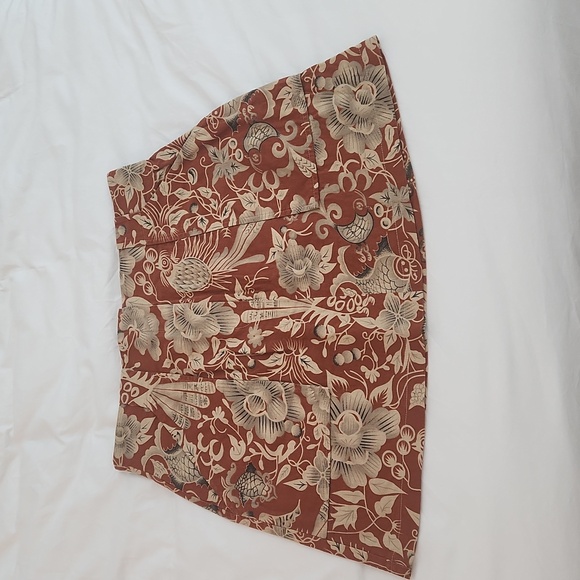 Rumer The Label Neve High Rise Mini Skirt Large Rust Floral - Picture 6 of 9